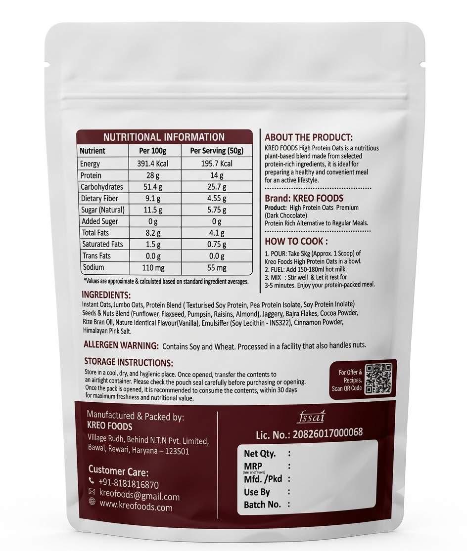 High Protein Dark Chocolate Oats with Dry Fruits and Seeds | 1kg - Image 2